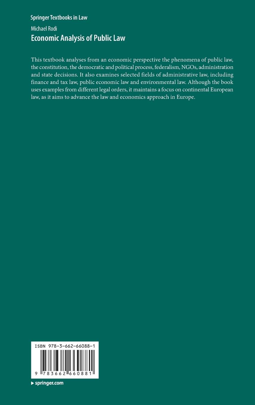 Rückseitencover Economic Analysis of Public Law
