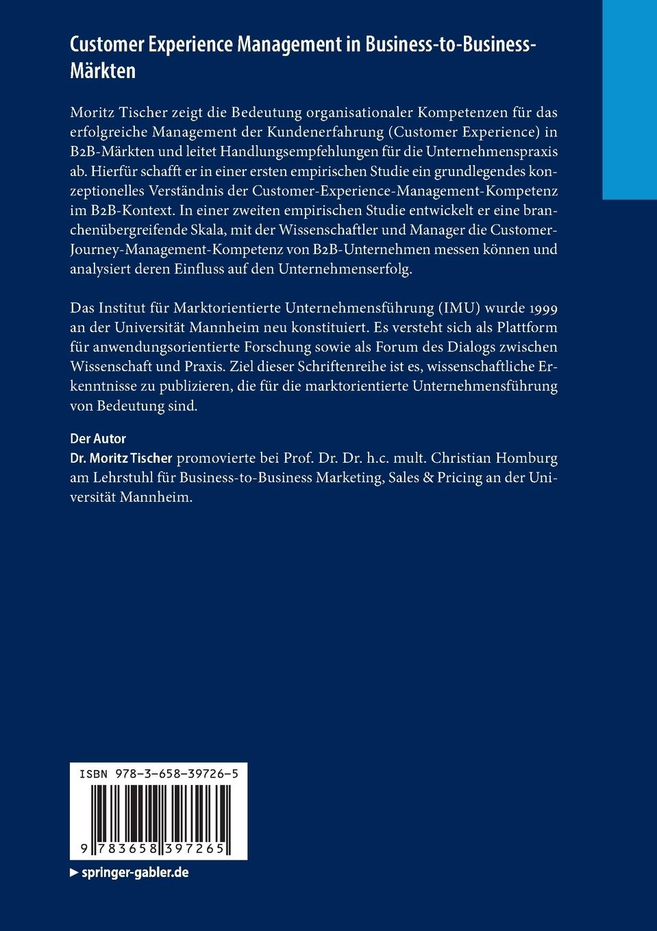 Rückseitencover Customer Experience Management in Business-to-Business-Märkten