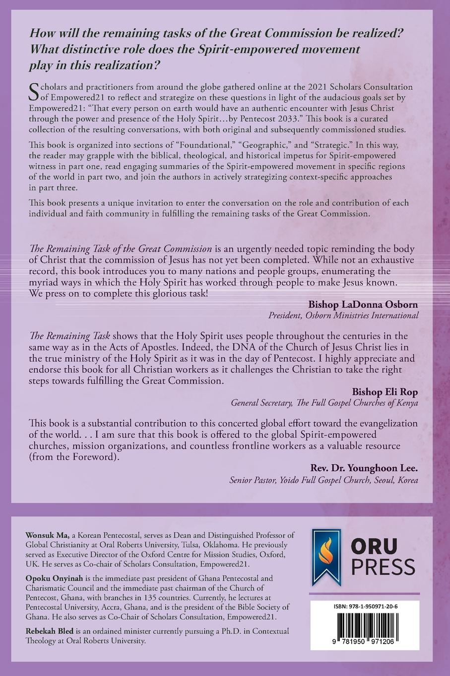 Rückseitencover The Remaining Task of the Great Commission & the Spirit-Empowered Movement