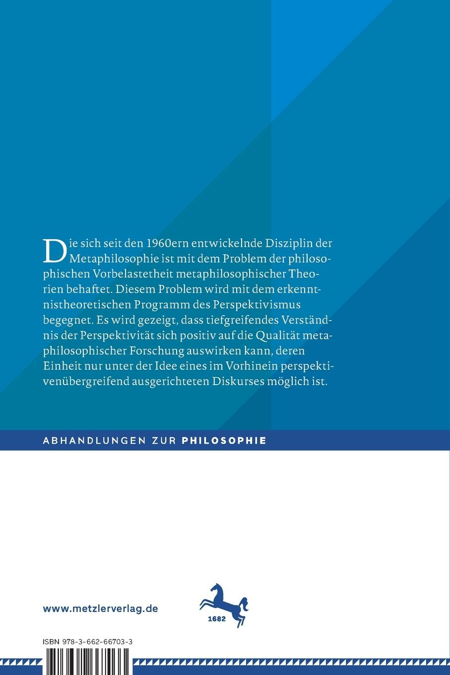 Rückseitencover Metaphilosophie als einheitliche Disziplin