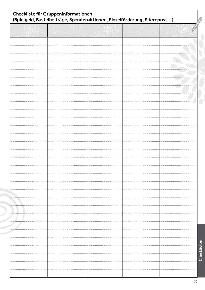 Beispielinhalt (Bild) Das Kita-Gruppentagebuch (DIN A 4, Variante "Orange")