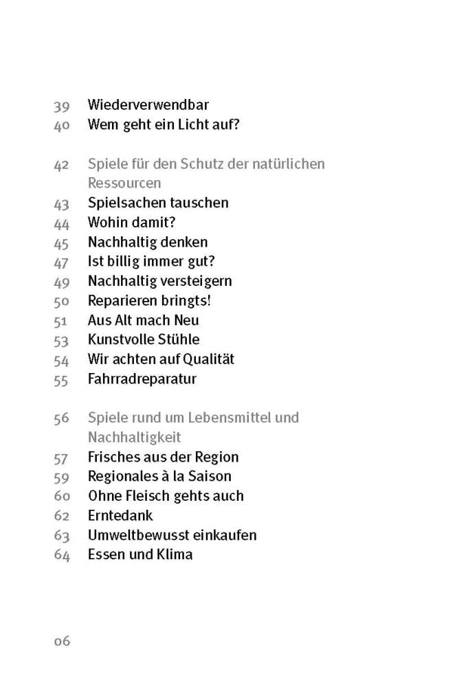 Beispielinhalt (Bild) Die 50 besten Spiele für Umweltschutz und Nachhaltigkeit. Für 4- bis 10-Jährige