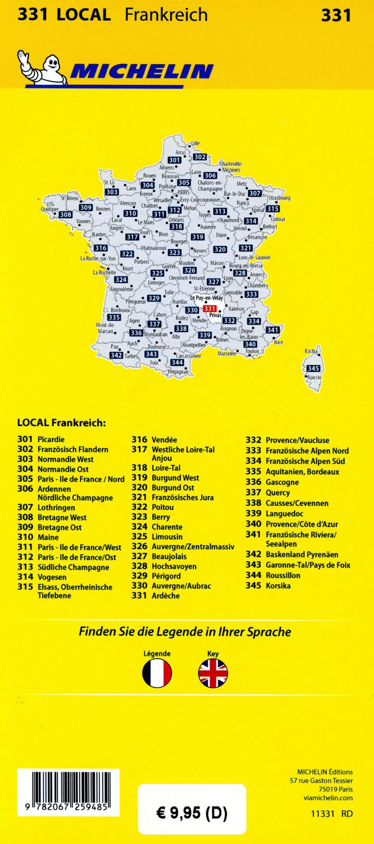 Beispielinhalt (Bild) Michelin Ardeche-Haute Loire