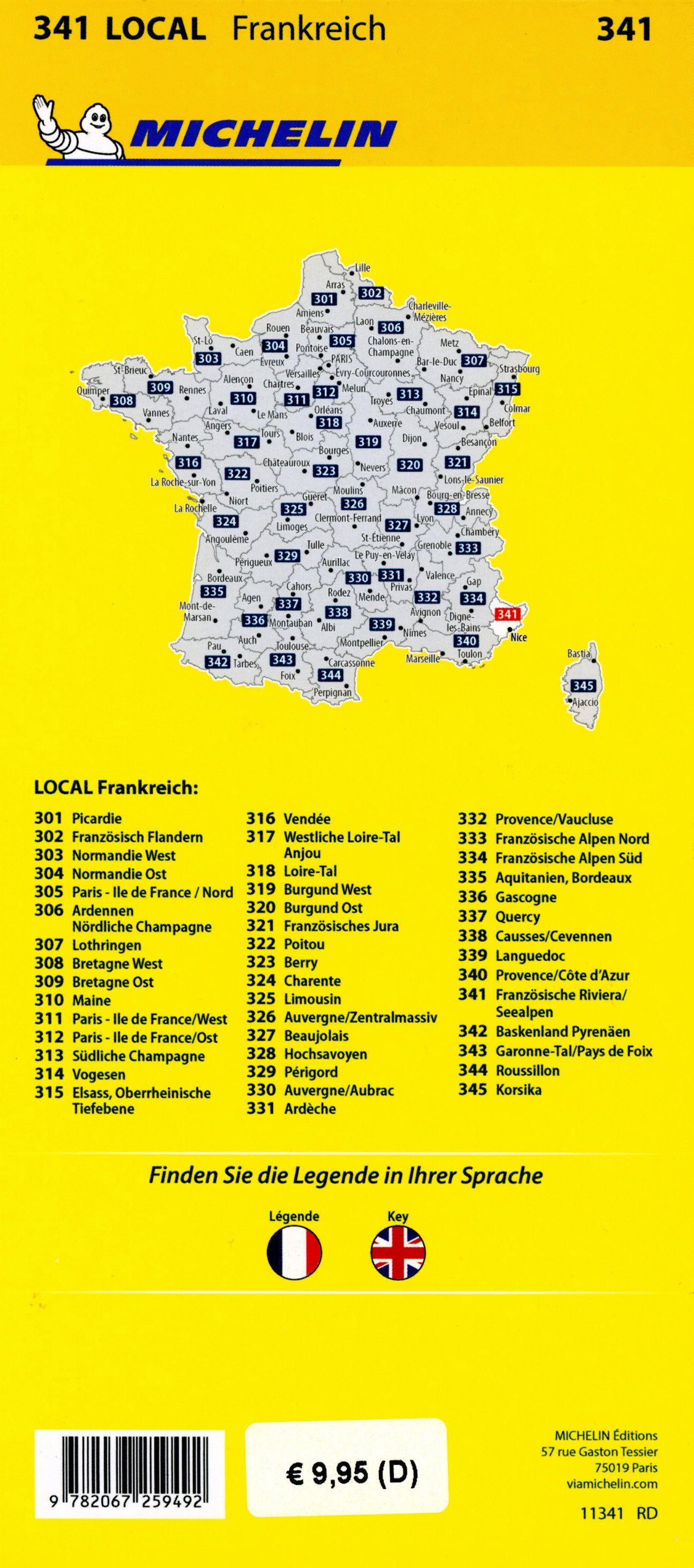 Beispielinhalt (Bild) Michelin Französische Riviera - Seealpen