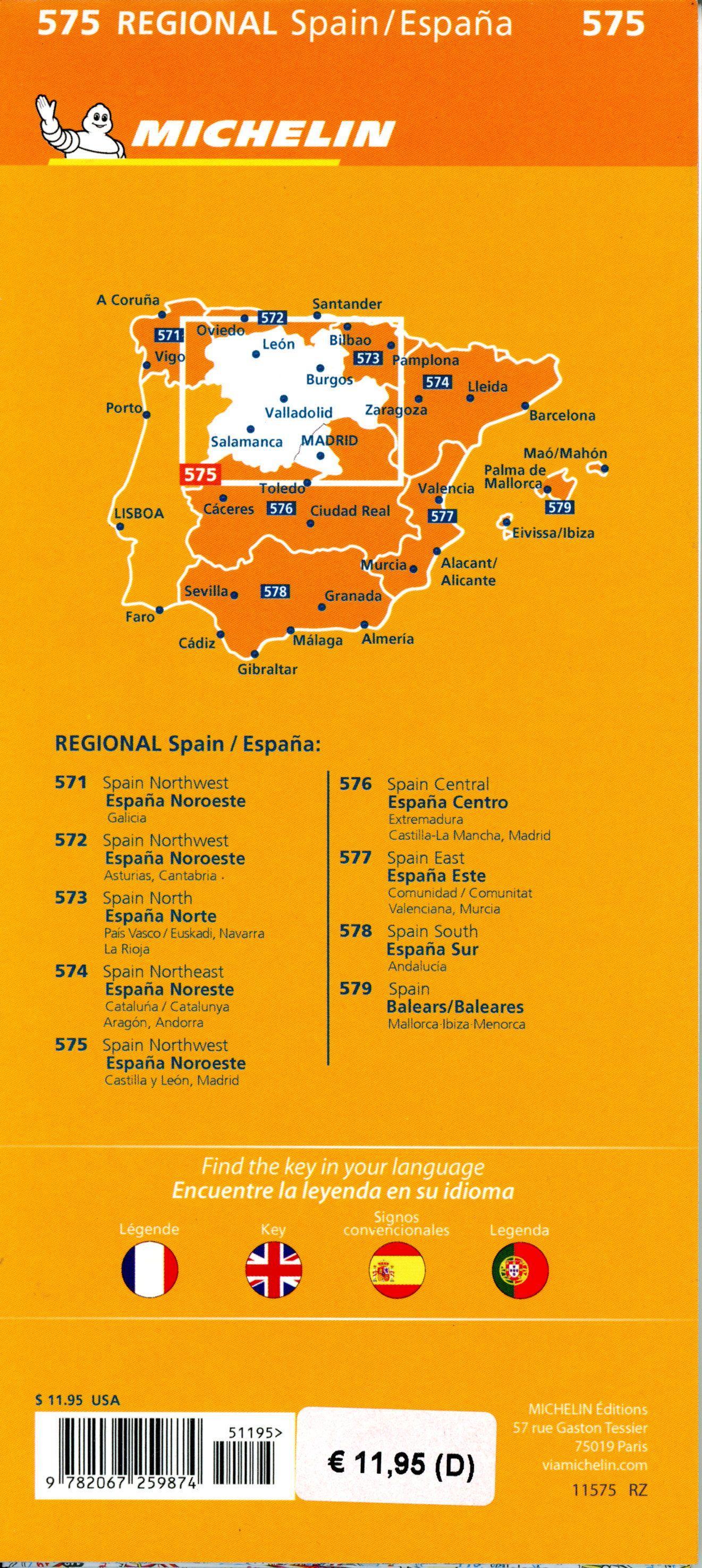 Beispielinhalt (Bild) Spain Northwest -  Castilla y - León Madrid Regional Map 575