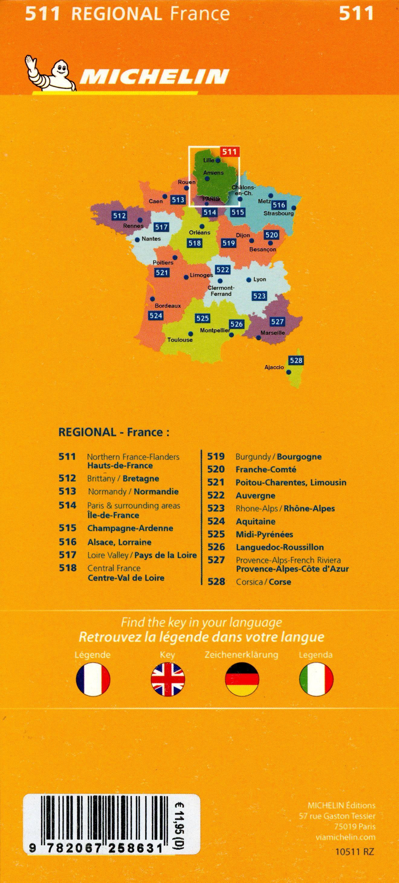 Beispielinhalt (Bild) Michelin Northern France-Flanders / Hauts-de-France 511