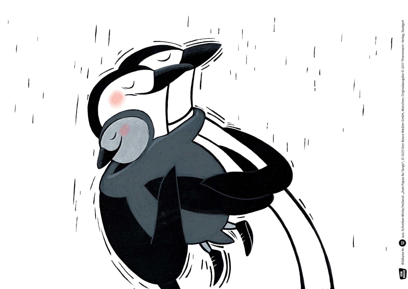 Beispielinhalt (Bild) Zwei Papas für Tango. Kamishibai Bildkartenset