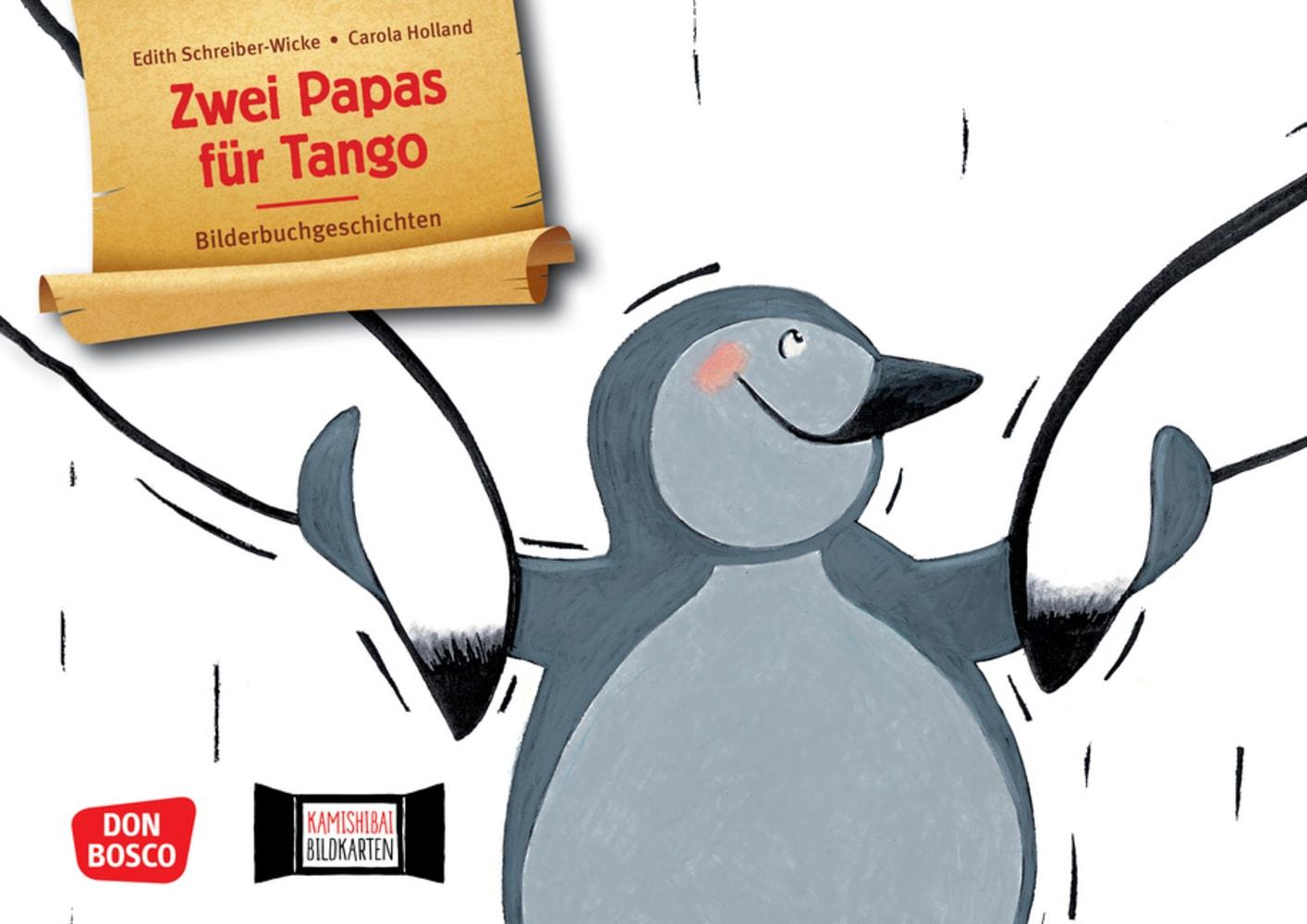 Vorderes Coverbild Zwei Papas für Tango. Kamishibai Bildkartenset