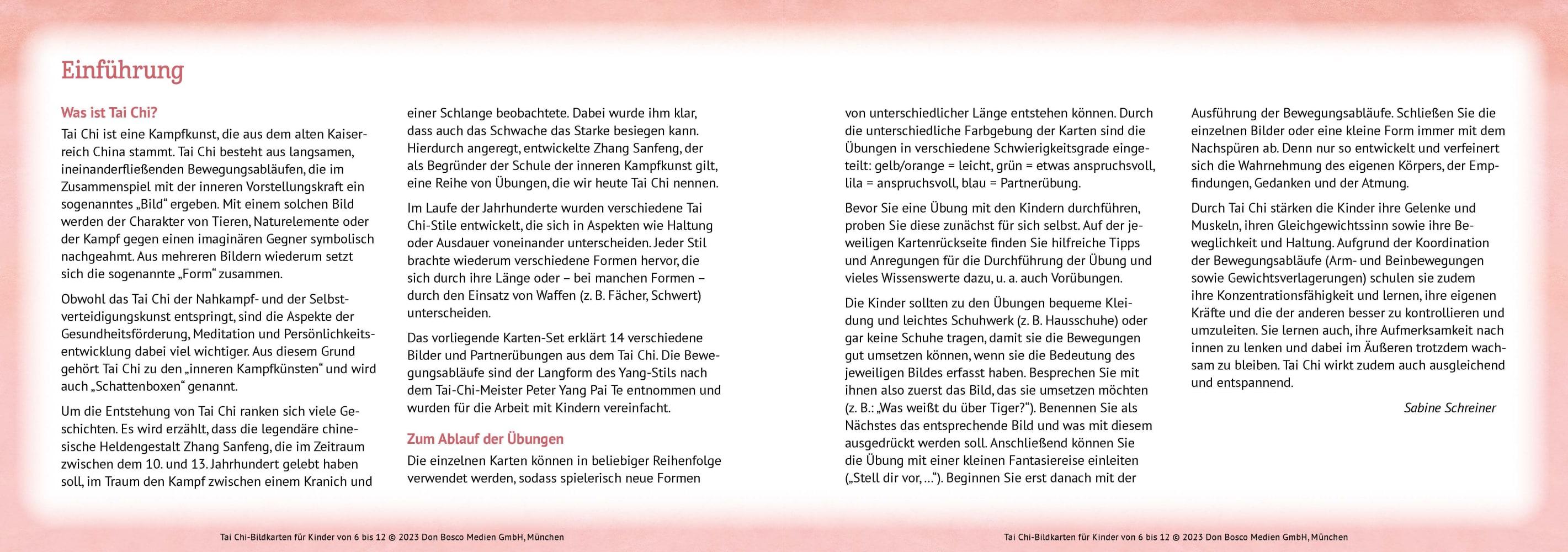 Beispielinhalt (Bild) Tai Chi-Bildkarten für Kinder von 6 bis 12