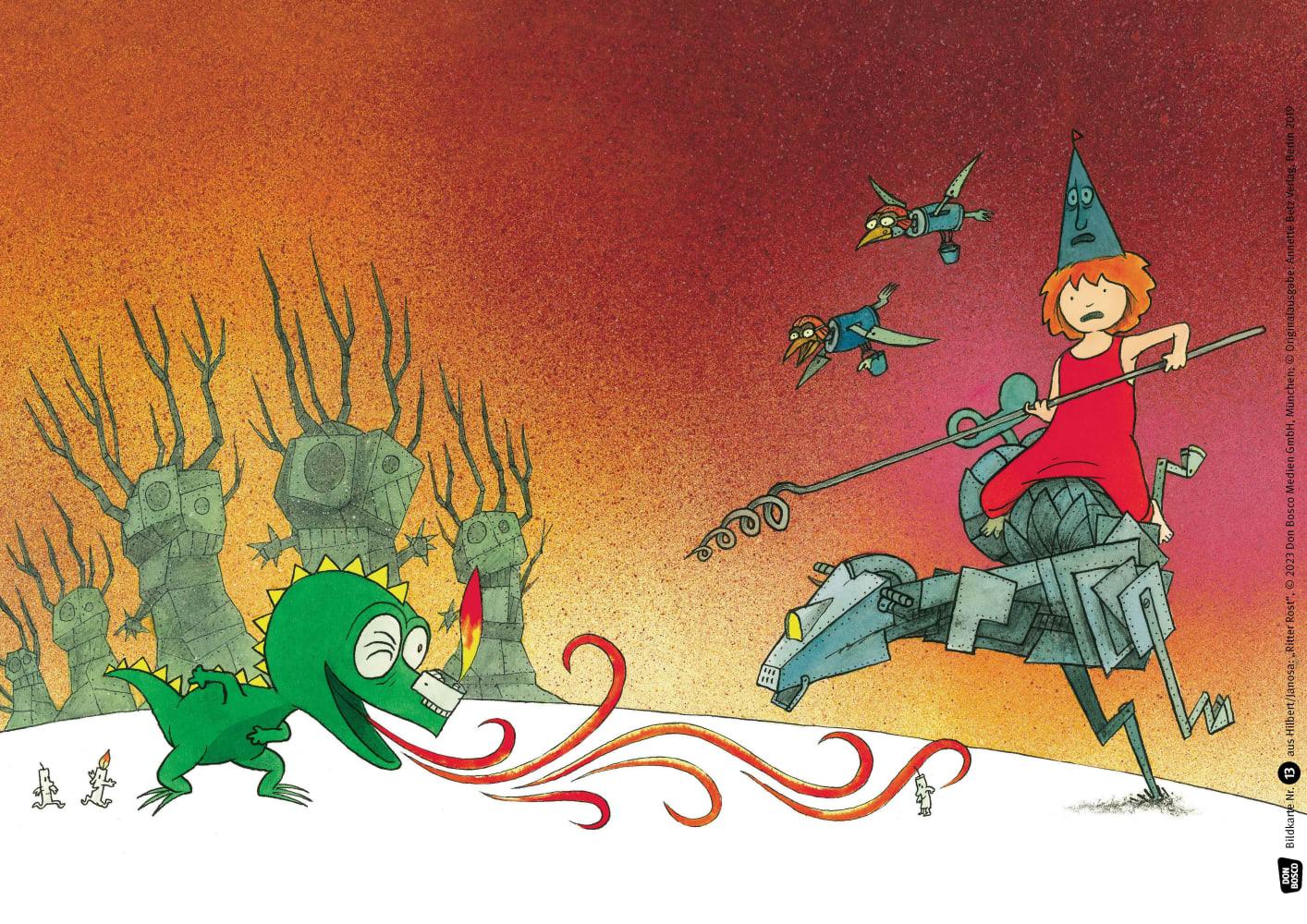 Beispielinhalt (Bild) Ritter Rost. Kamishibai Bildkartenset