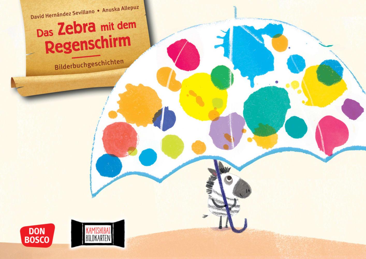 Vorderes Coverbild Das Zebra mit dem Regenschirm. Kamishibai Bildkartenset