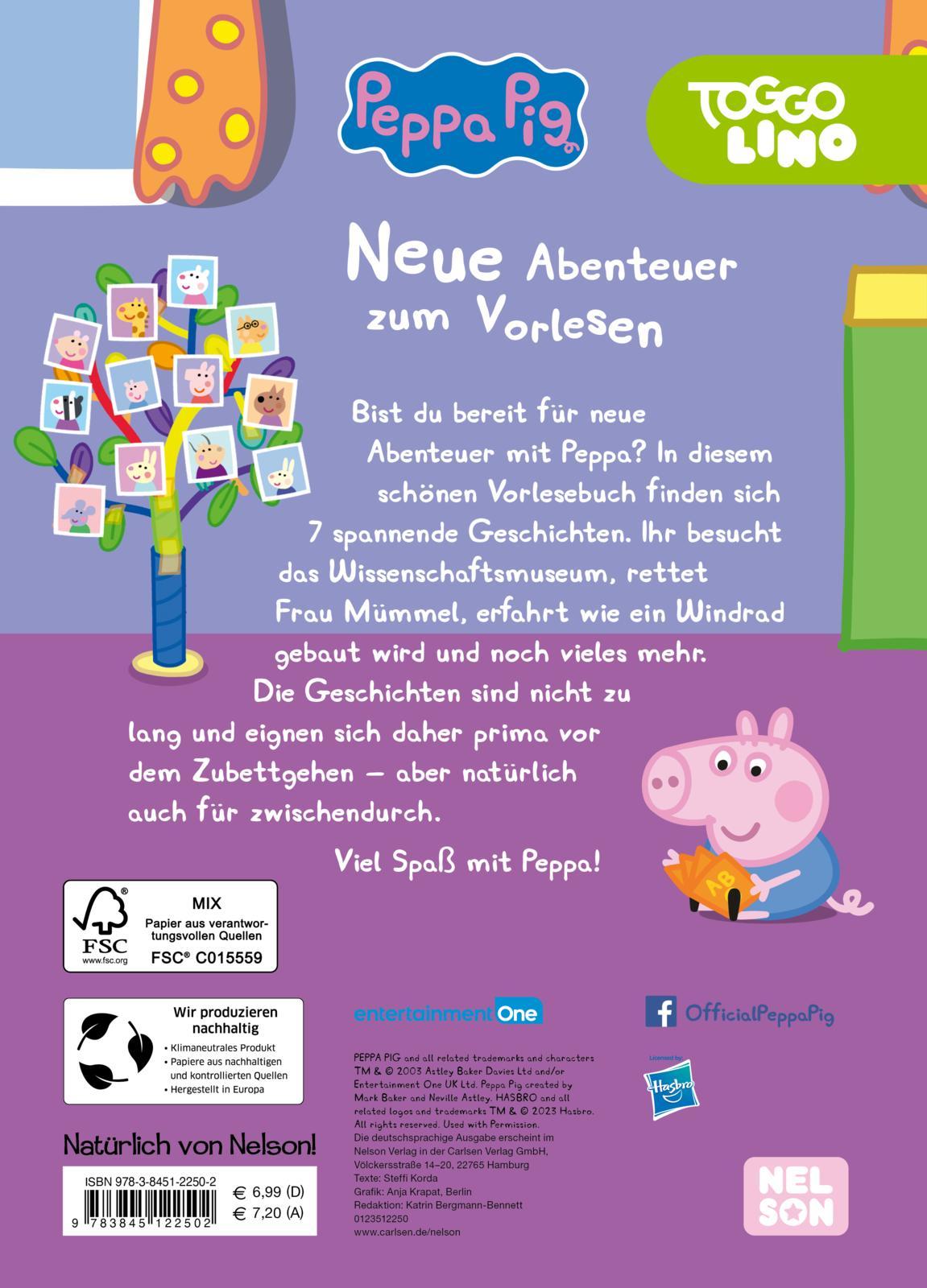 Rückseitencover Peppa Wutz Gutenachtgeschichten: Neue Abenteuer zum Vorlesen