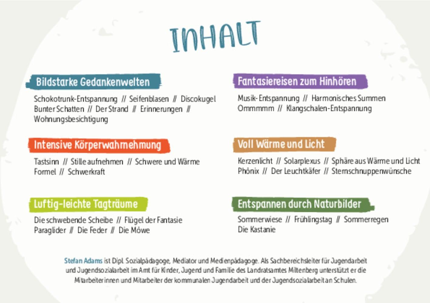 Beispielinhalt (Bild) 30 Fantasiereisen und Entspannungsübungen