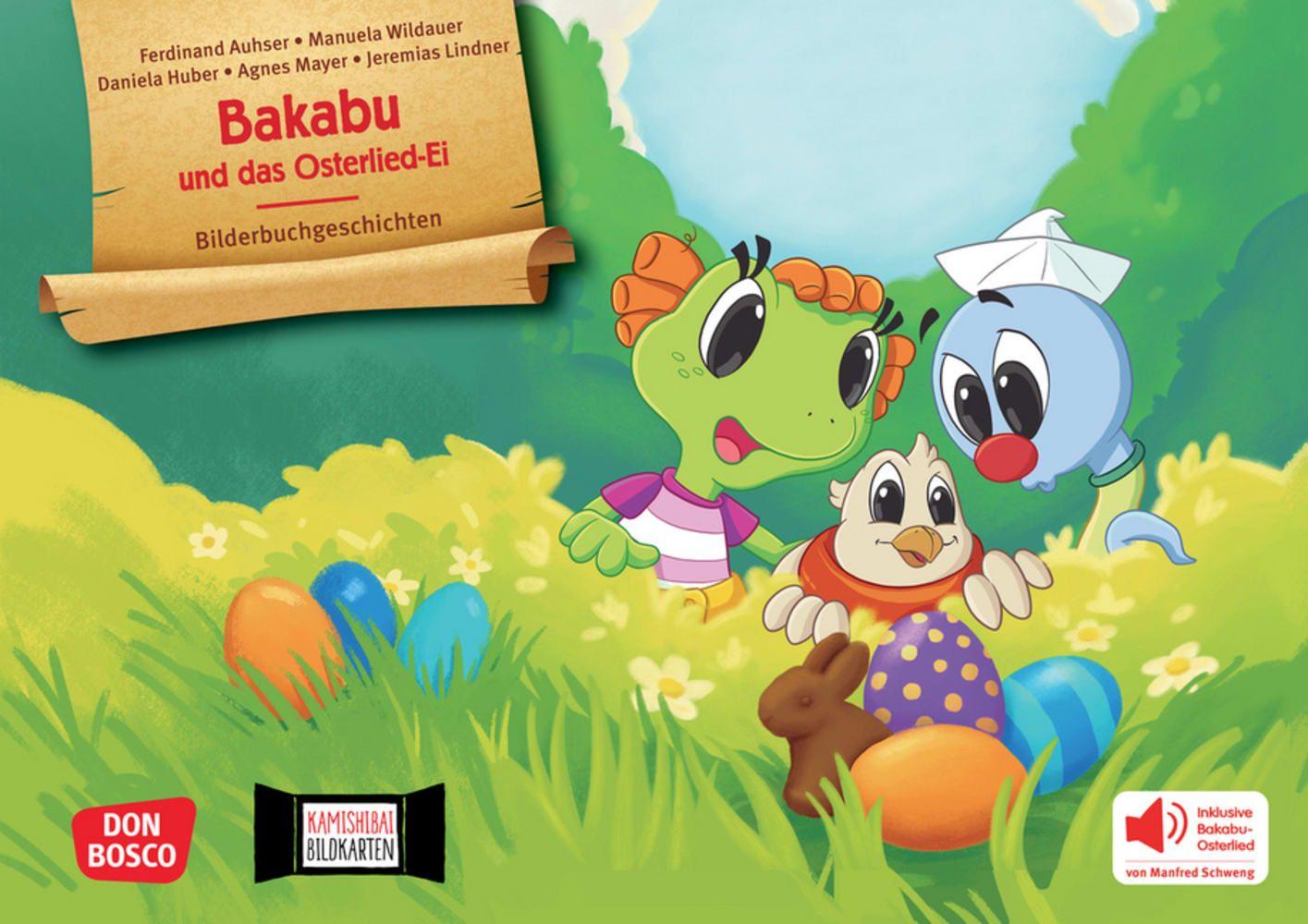 Vorderes Coverbild Bakabu auf der Suche nach dem Osterlied-Ei. Kamishibai Bildkartenset