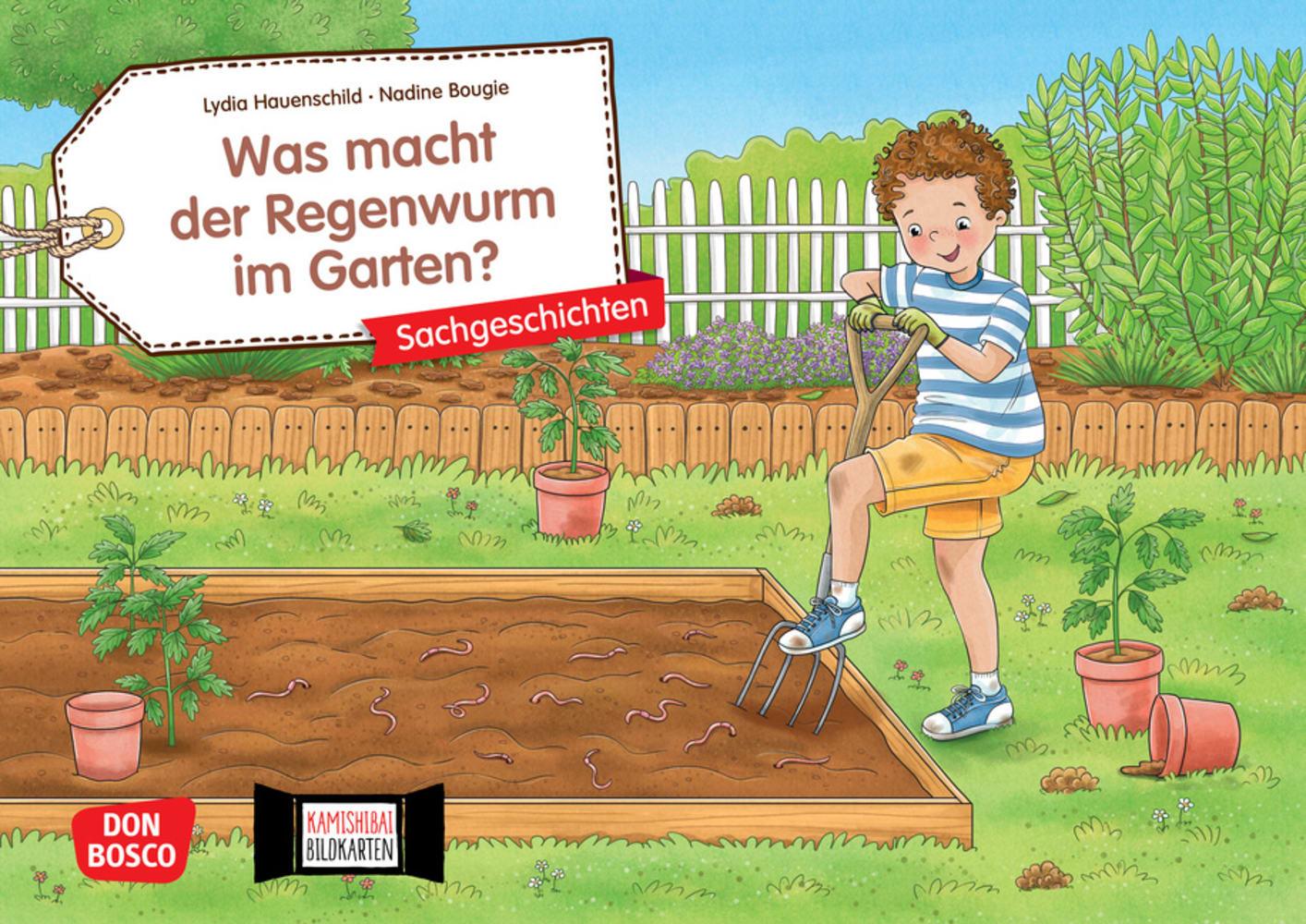 Vorderes Coverbild Was macht der Regenwurm im Garten? Kamishibai Bildkartenset