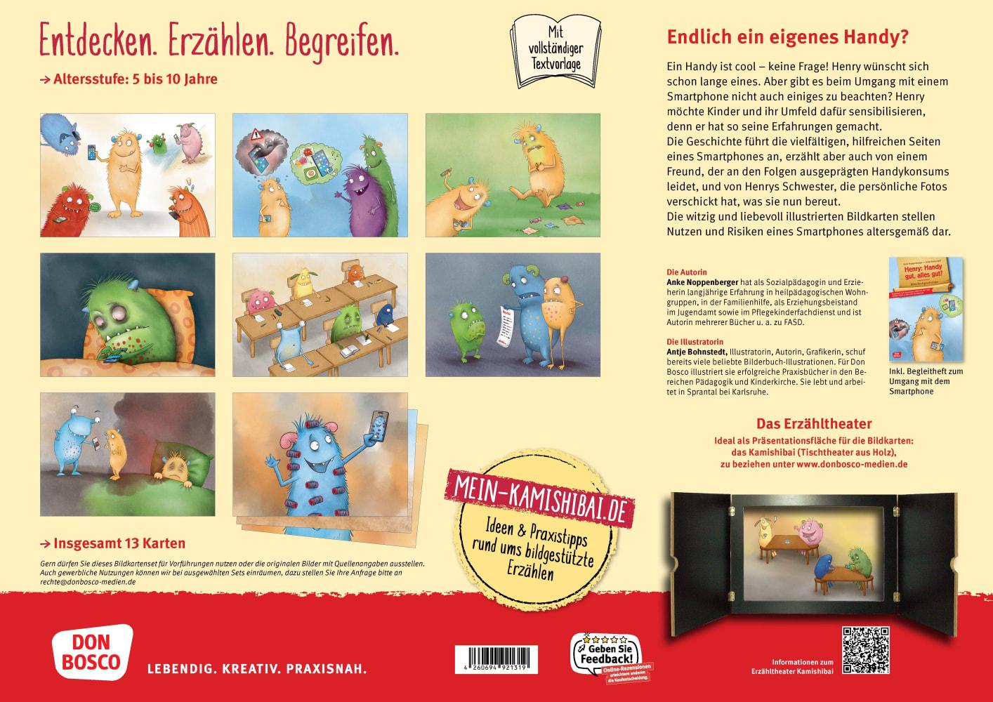 Beispielinhalt (Bild) Henry: Handy gut, alles gut? Kamishibai Bildkartenset