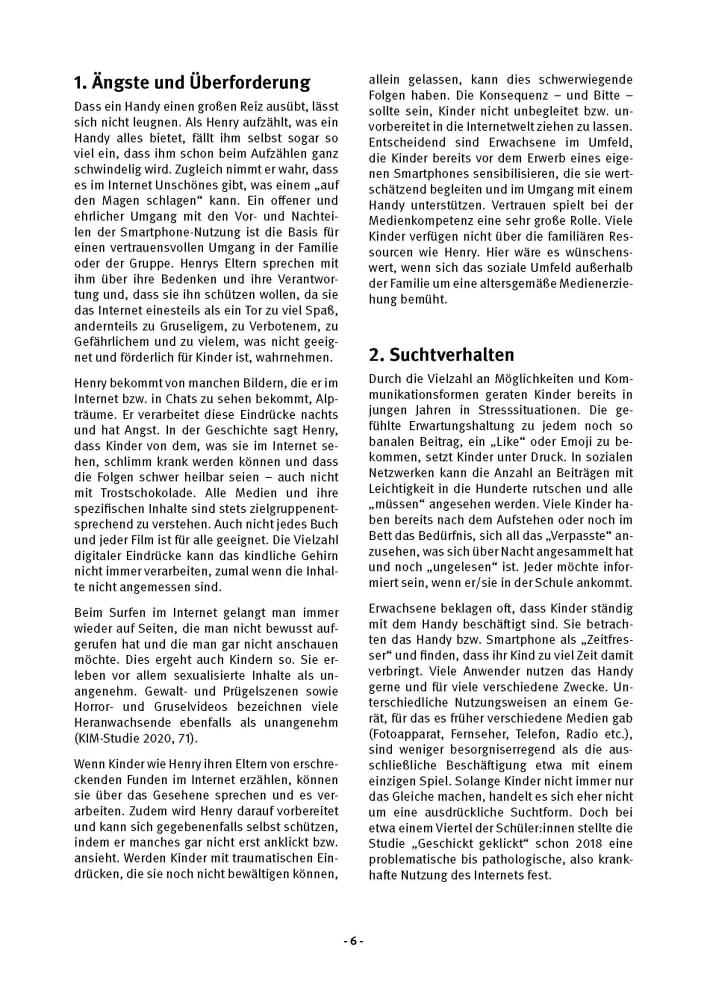 Beispielinhalt (Bild) Henry: Handy gut, alles gut? Kamishibai Bildkartenset