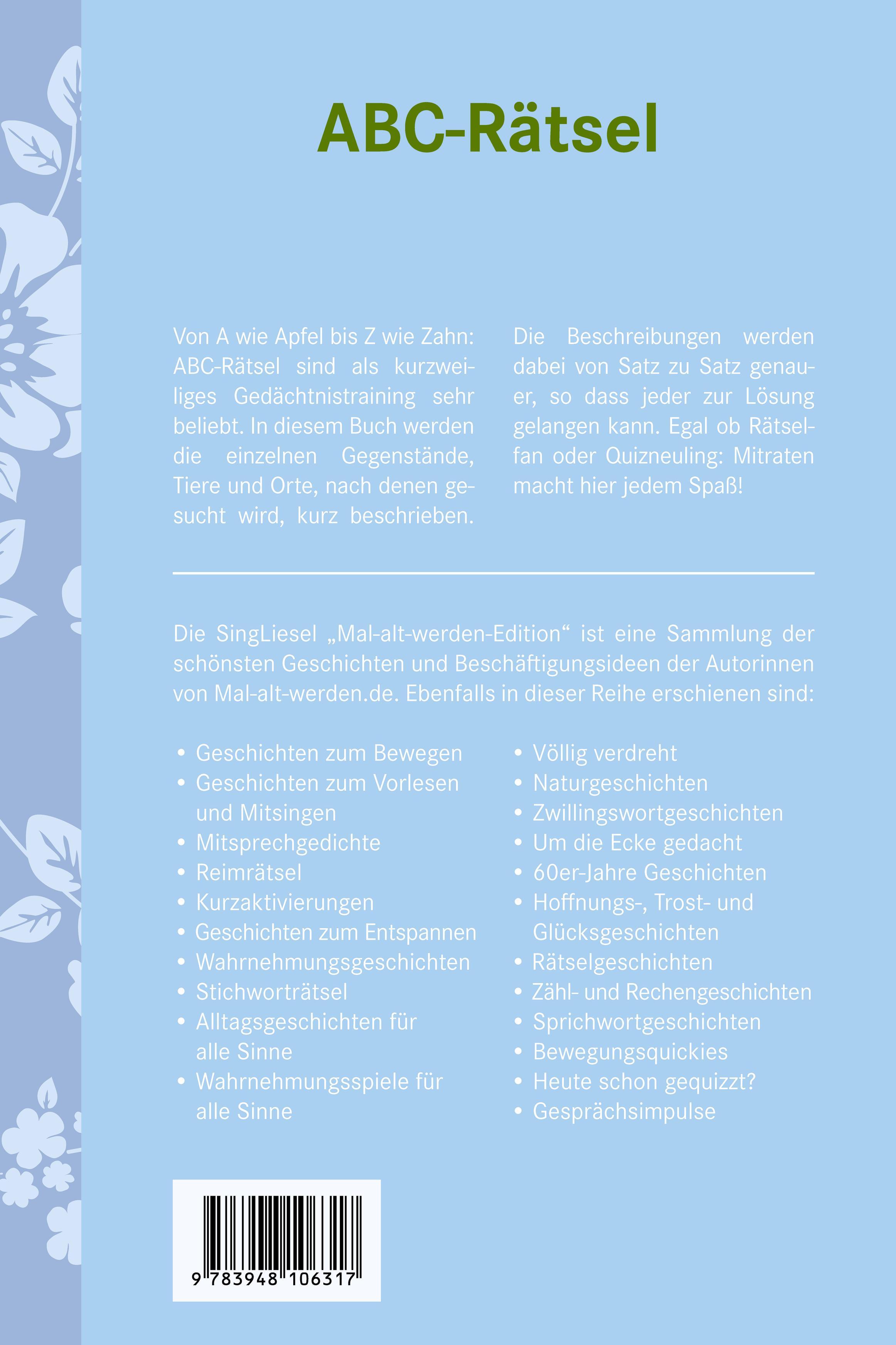 Beispielinhalt (Bild) ABC-Rätsel für Senioren