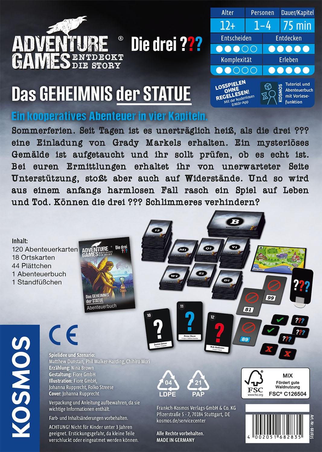 Rückseitencover Adventure Games - Die drei ??? - Das Geheimnis der Statue