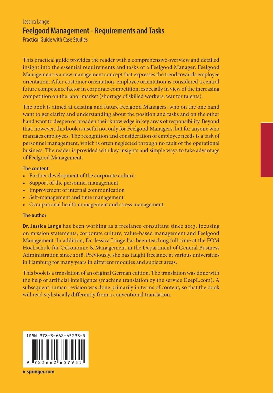 Rückseitencover Feelgood Management - Requirements and Tasks