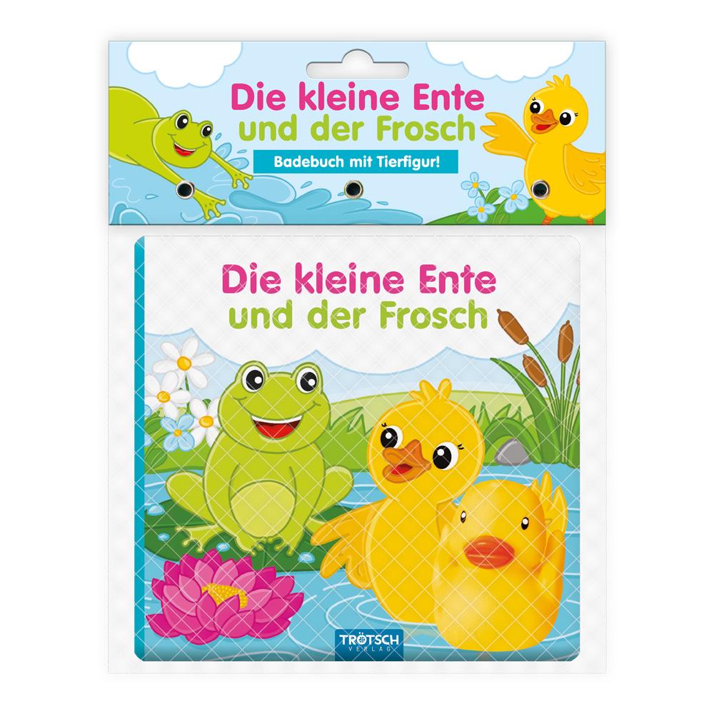 Vorderes Coverbild Trötsch Badebuch mit Tierfigur Die kleine Ente und der Frosch