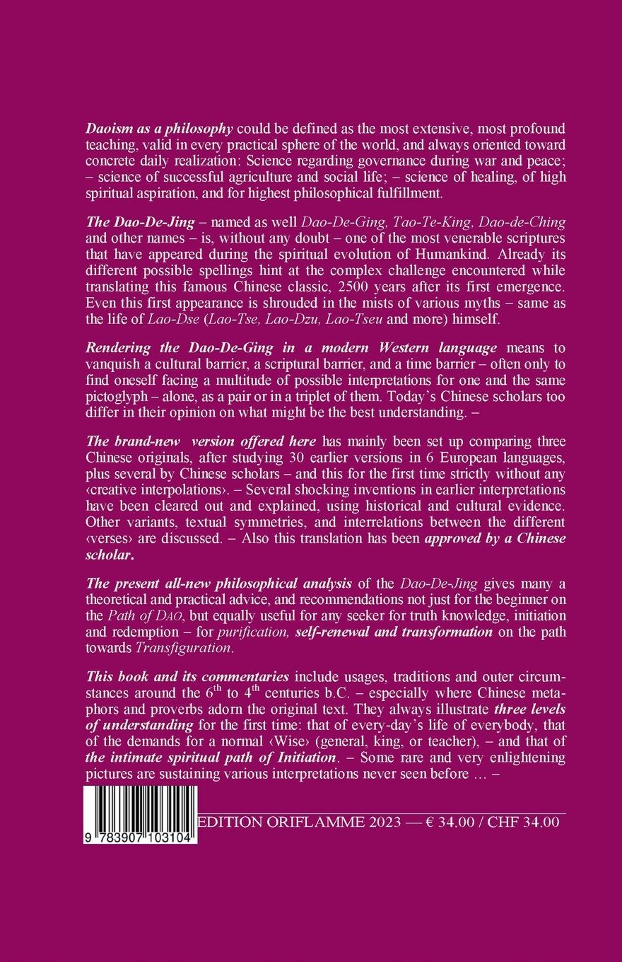 Rückseitencover Dao-De-Jing (Tao-Te-King)