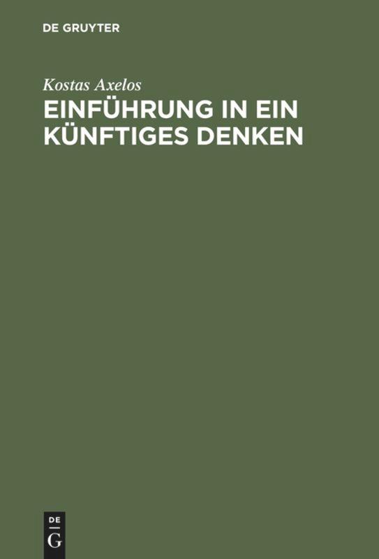 Vorderes Coverbild Einführung in ein künftiges Denken