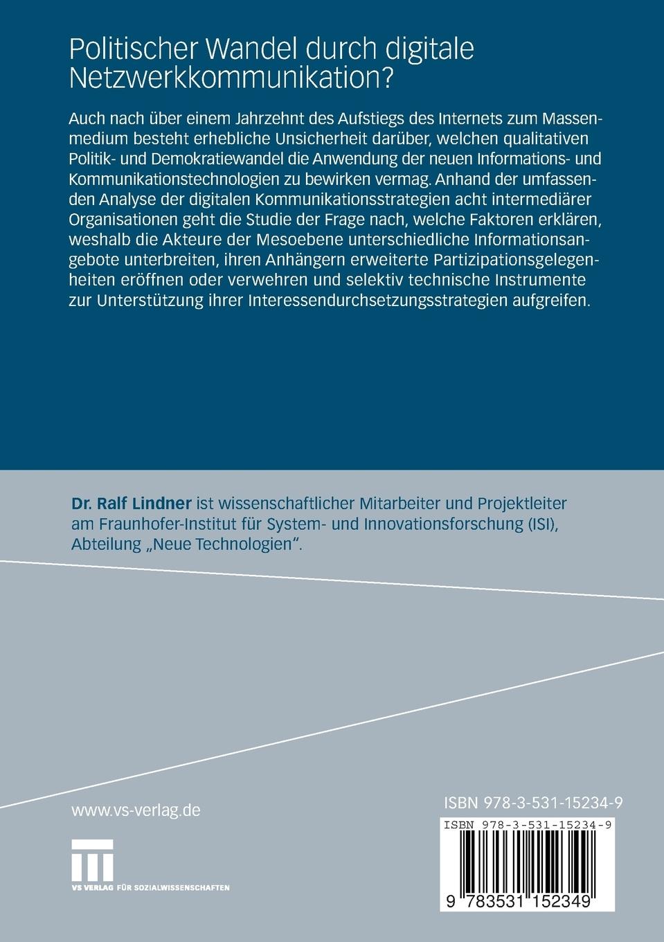 Rückseitencover Politischer Wandel durch digitale Netzwerkkommunikation?