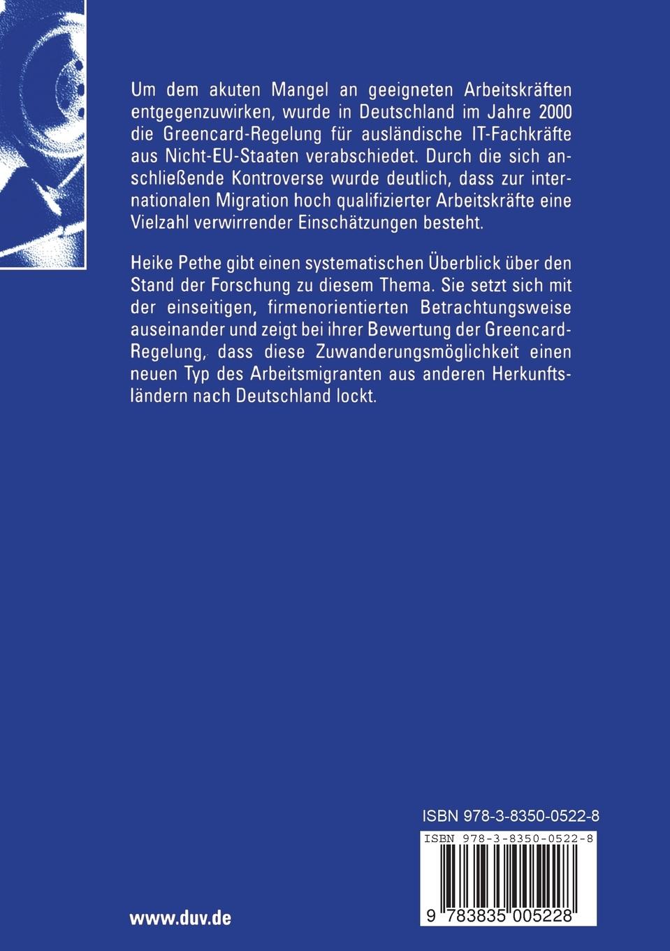 Rückseitencover Internationale Migration hoch qualifizierter Arbeitskräfte