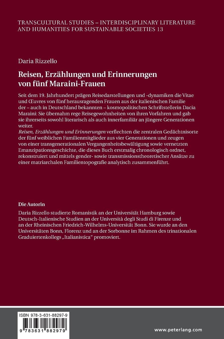 Rückseitencover Reisen, Erzählungen und Erinnerungen von fünf Maraini-Frauen