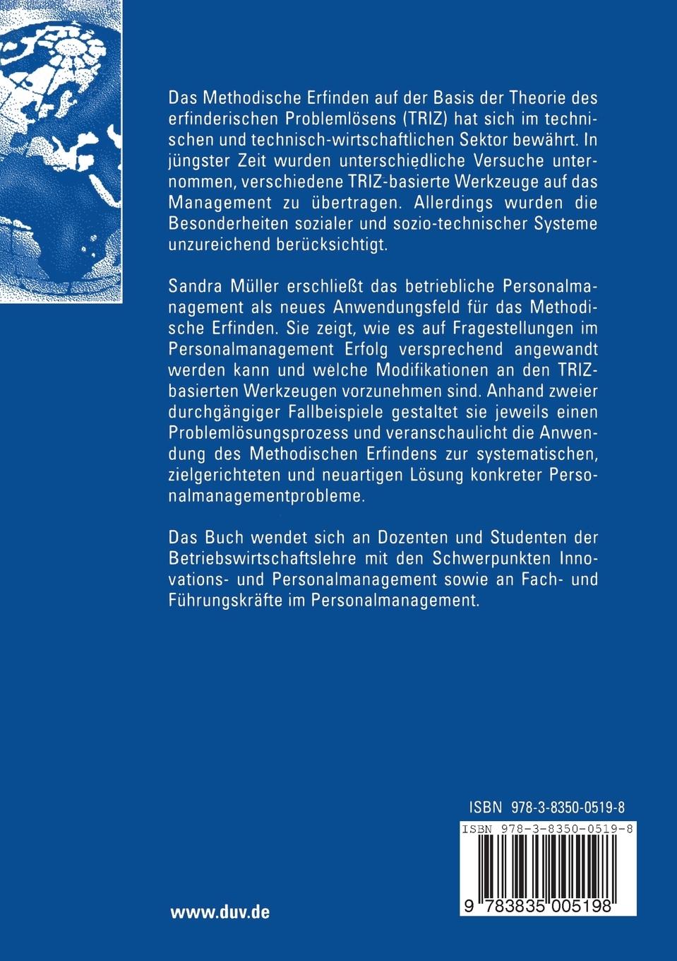 Rückseitencover Methodisches Erfinden im Personalmanagement