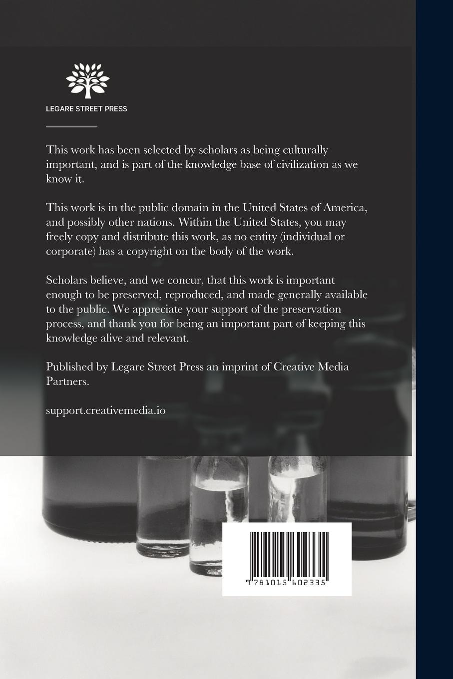 Rückseitencover Perfumes And Cosmetics: Their Preparation And Manufacture: A Complete Treatise For The Use Of The Perfumer And Cosmetic Manufacturer: Covering