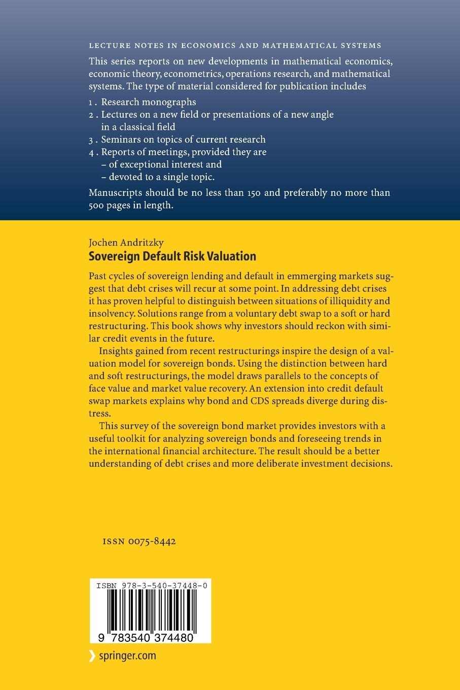 Rückseitencover Sovereign Default Risk Valuation