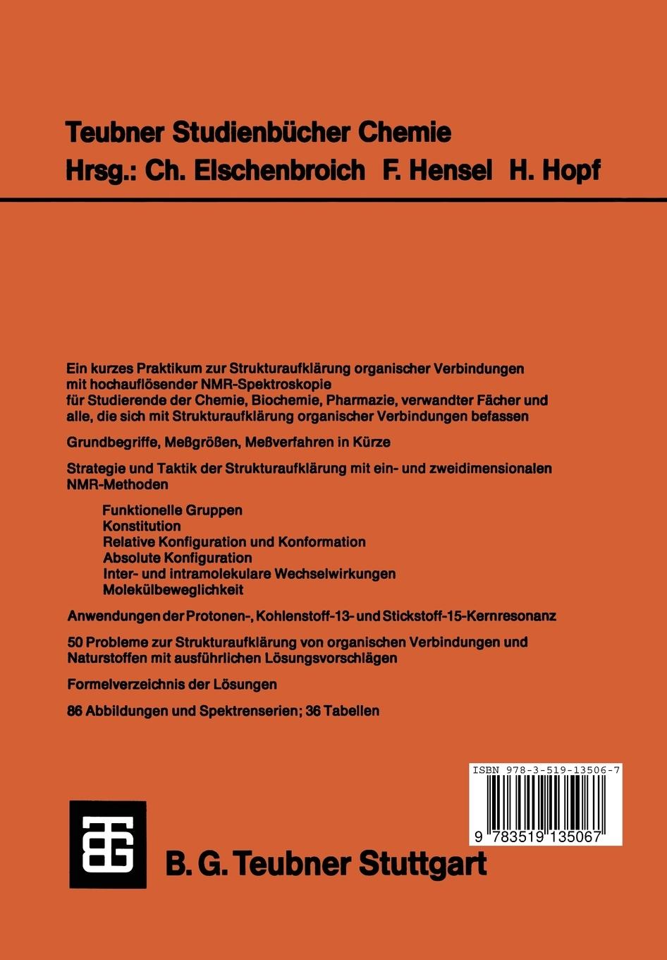 Rückseitencover Vom NMR-Spektrum zur Strukturformel organischer Verbindungen