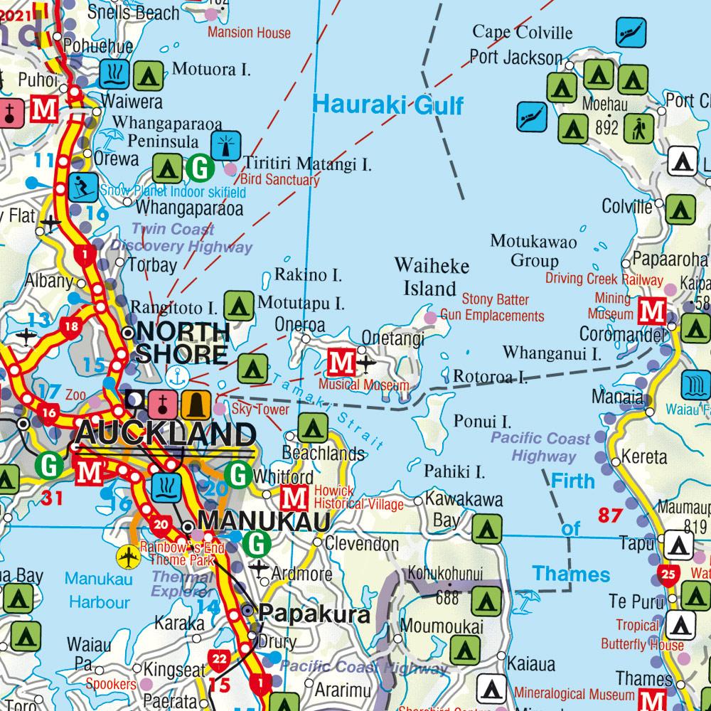 Beispielinhalt (Bild) Neuseeland 1 : 700 000 mit Stadtplan Wellington