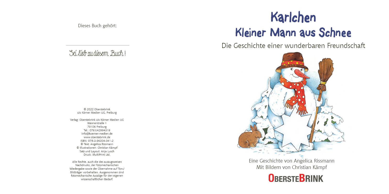 Beispielinhalt (Bild) Karlchen. Kleiner Mann aus Schnee. Die Geschichte einer wunderbaren Freundschaft