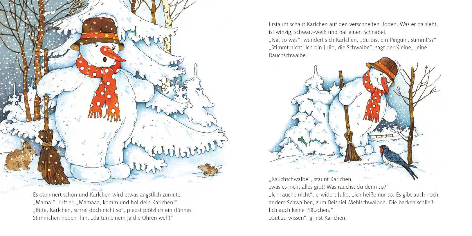 Beispielinhalt (Bild) Karlchen. Kleiner Mann aus Schnee. Die Geschichte einer wunderbaren Freundschaft