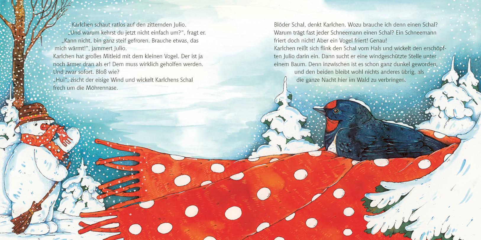 Beispielinhalt (Bild) Karlchen. Kleiner Mann aus Schnee. Die Geschichte einer wunderbaren Freundschaft
