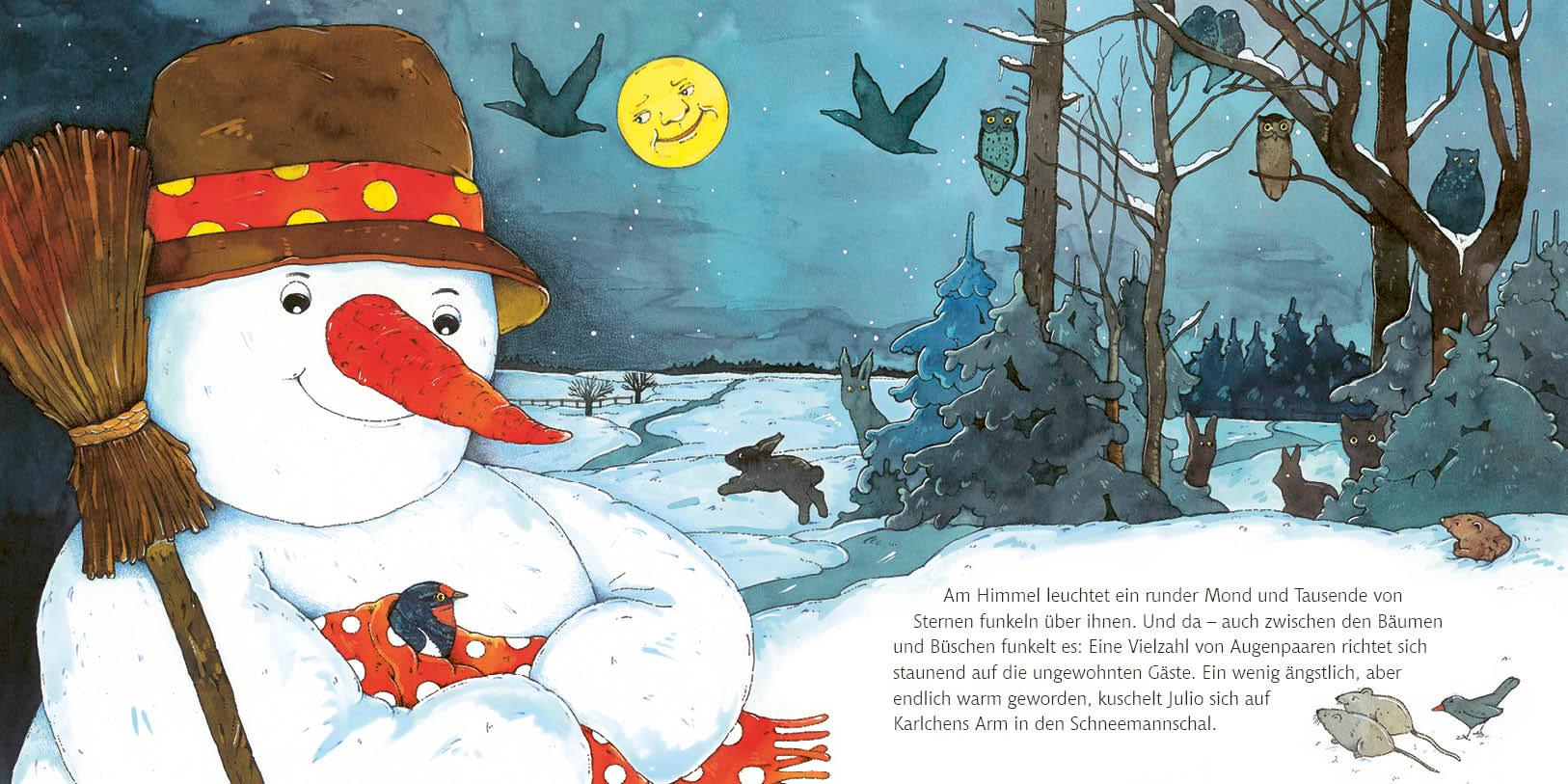 Beispielinhalt (Bild) Karlchen. Kleiner Mann aus Schnee. Die Geschichte einer wunderbaren Freundschaft