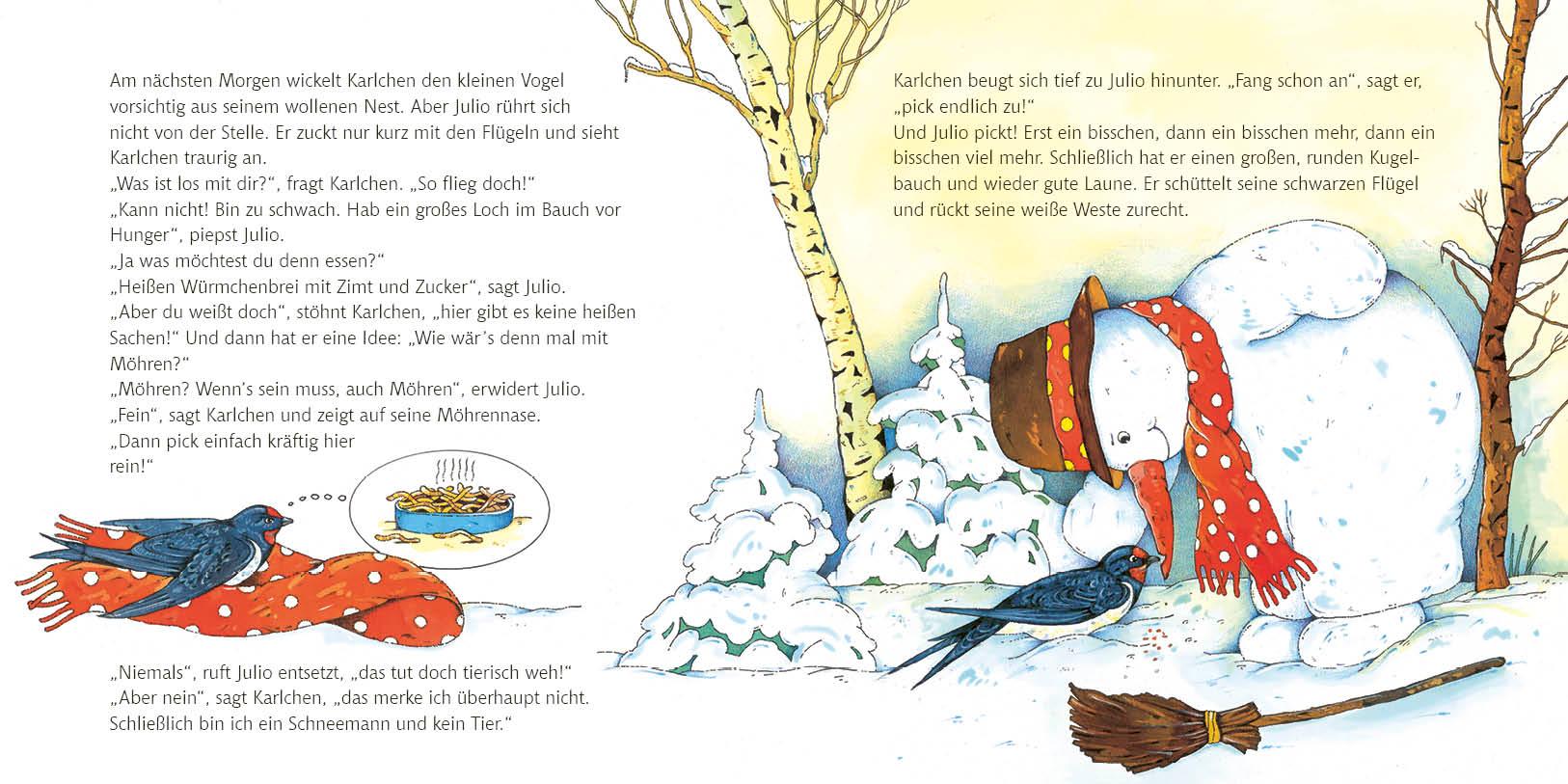 Beispielinhalt (Bild) Karlchen. Kleiner Mann aus Schnee. Die Geschichte einer wunderbaren Freundschaft