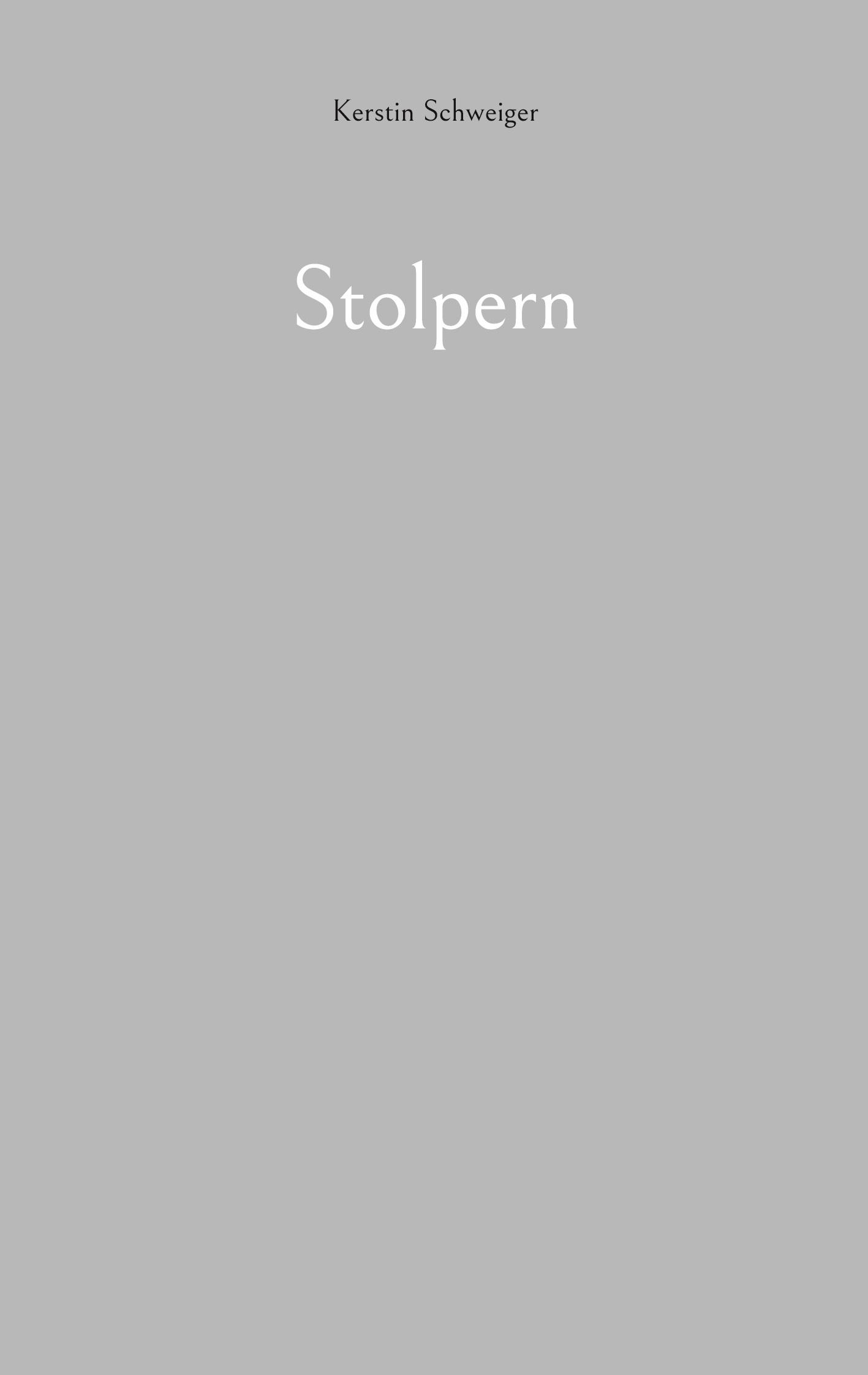 Vorderes Coverbild Stolpern