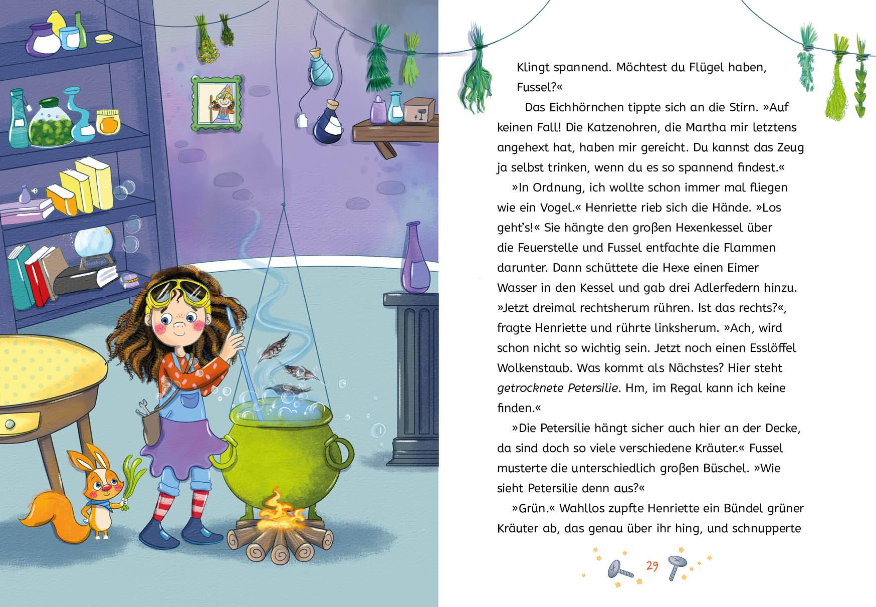 Beispielinhalt (Bild) Henriette Huckepack - Puddingzauber im Hexengarten