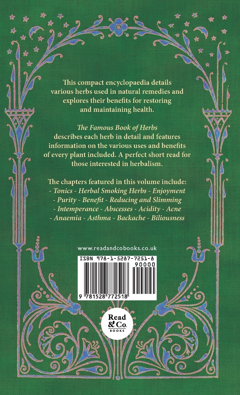Rückseitencover The Famous Book of Herbs;Describing Natural Remedies for Restoring and Maintaining Perfect Health