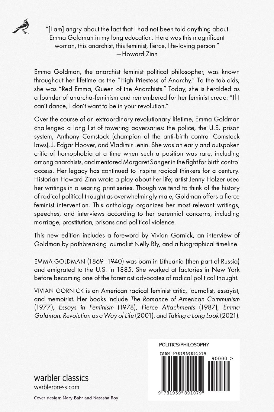Rückseitencover The Essential Emma Goldman-Anarchism, Feminism, Liberation (Warbler Classics Annotated Edition)