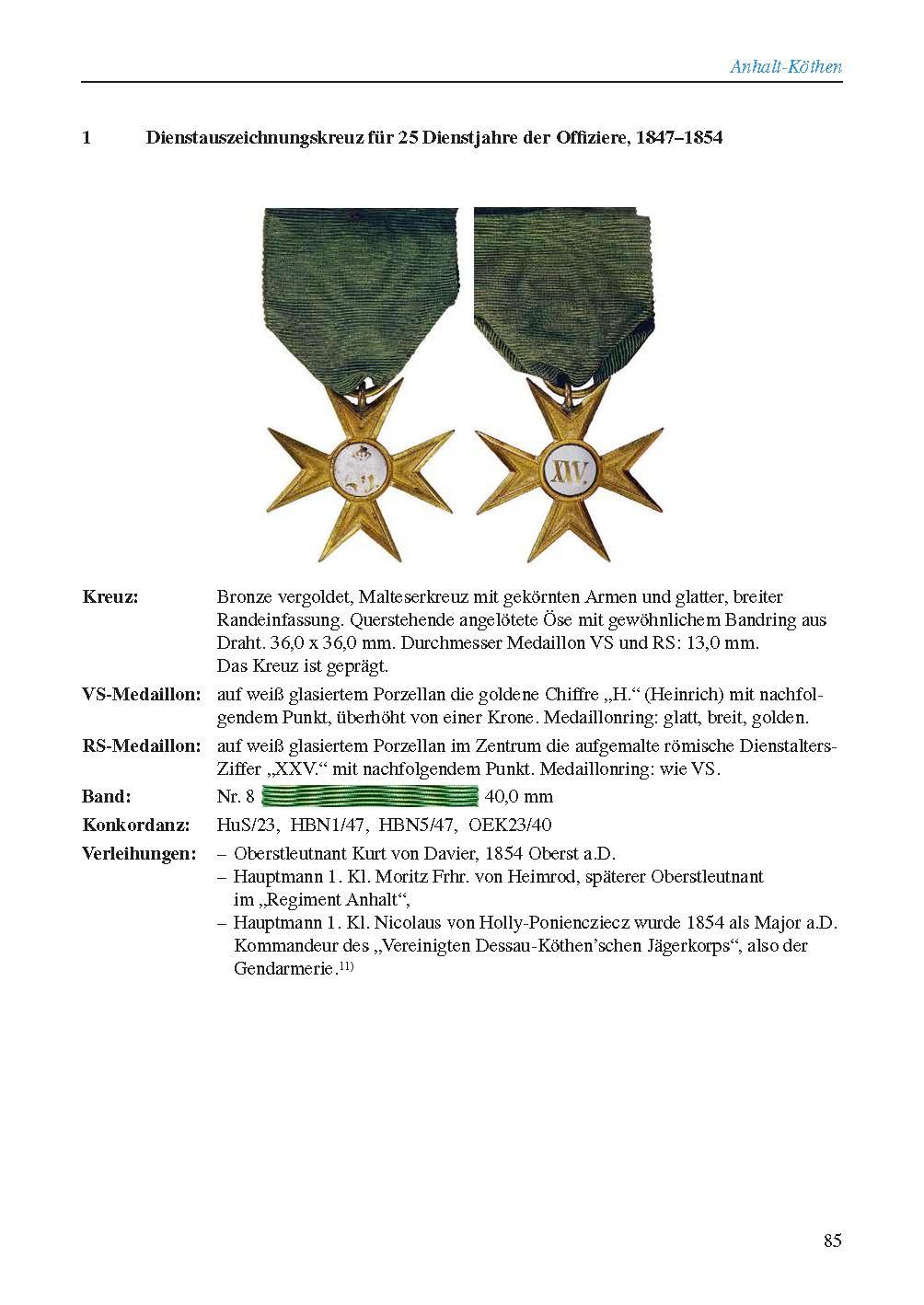 Beispielinhalt (Bild) Deutsche militärische Dienstauszeichnungen 1816 - 1941