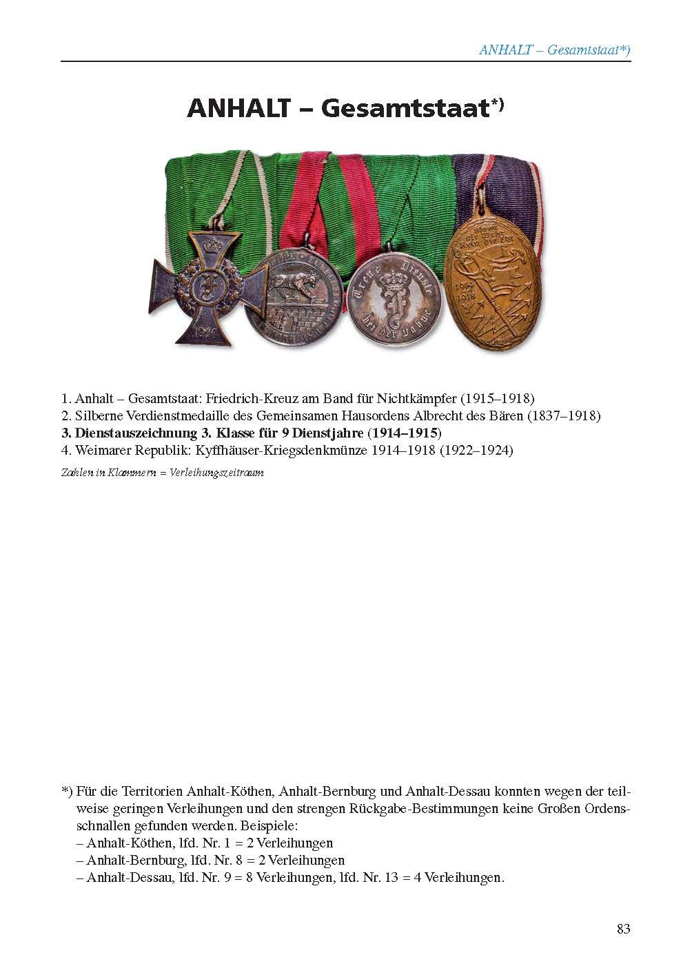 Beispielinhalt (Bild) Deutsche militärische Dienstauszeichnungen 1816 - 1941