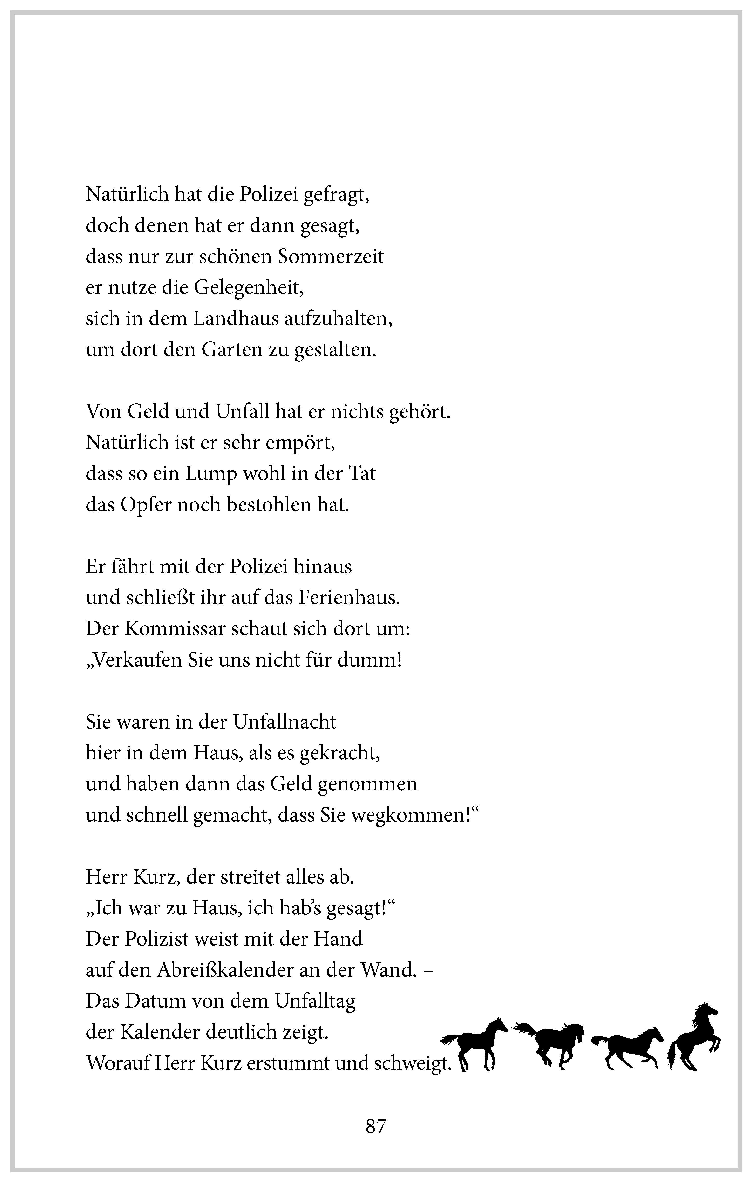 Beispielinhalt (Bild) Heitere Geschichten für Senioren: Das Pferd in der Bar ... und viele weitere kurze Geschichten in Reimen für Senioren