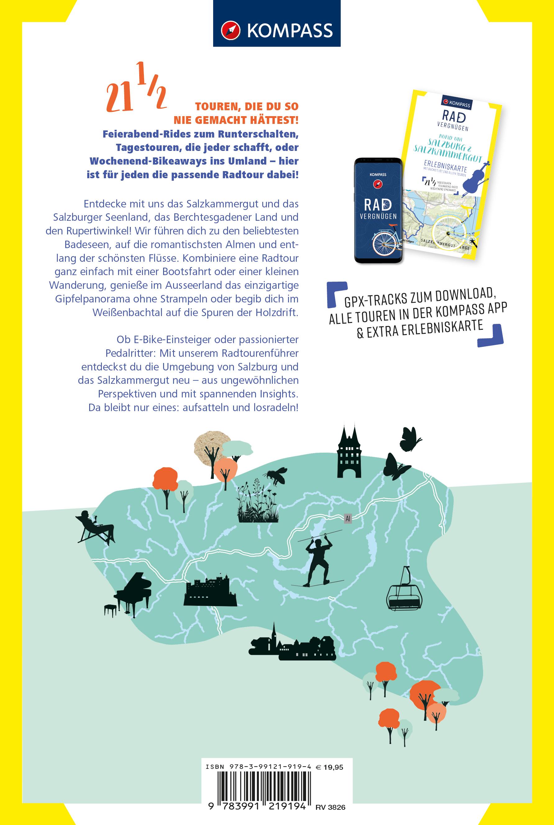 Rückseitencover KOMPASS Radvergnügen rund um Salzburg & Salzkammergut