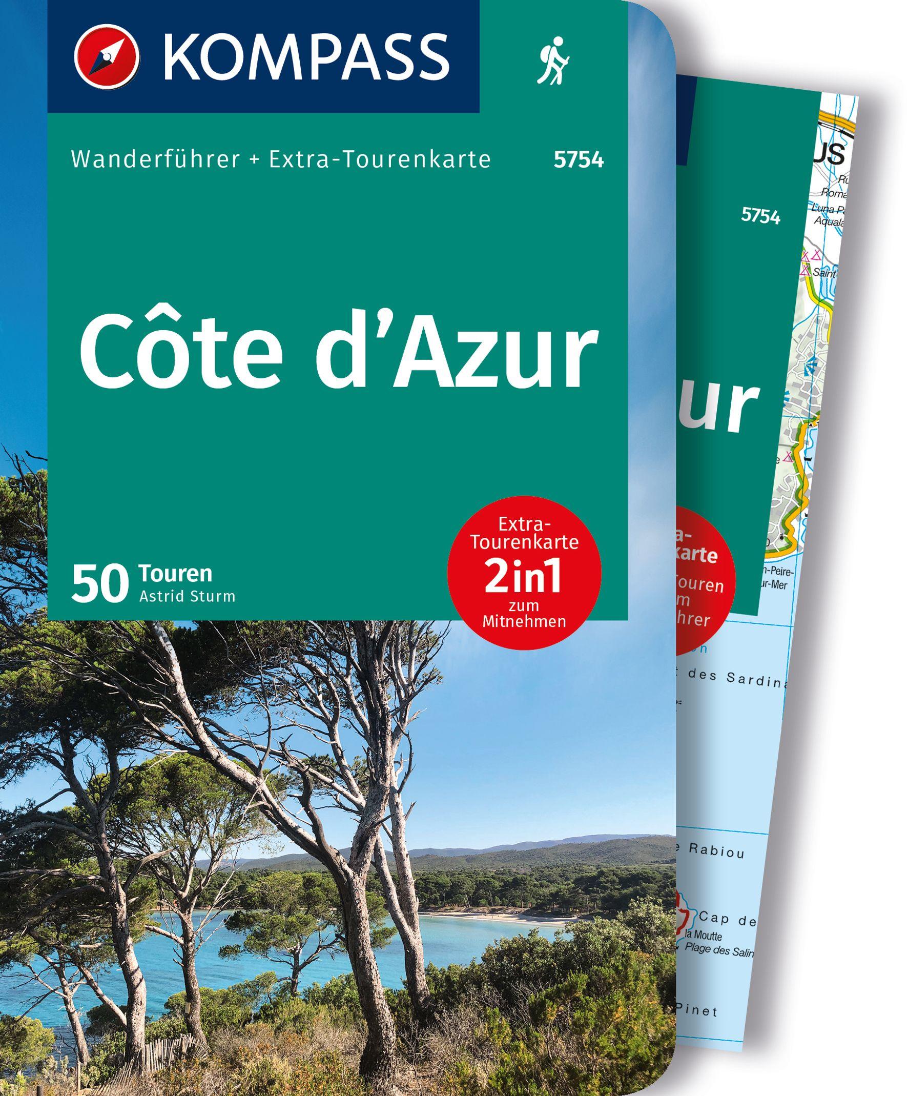 Vorderes Coverbild KOMPASS Wanderführer Côte d'Azur, Die schönsten Küsten- und Bergwanderungen, 50 Touren mit Extra-Tourenkarte