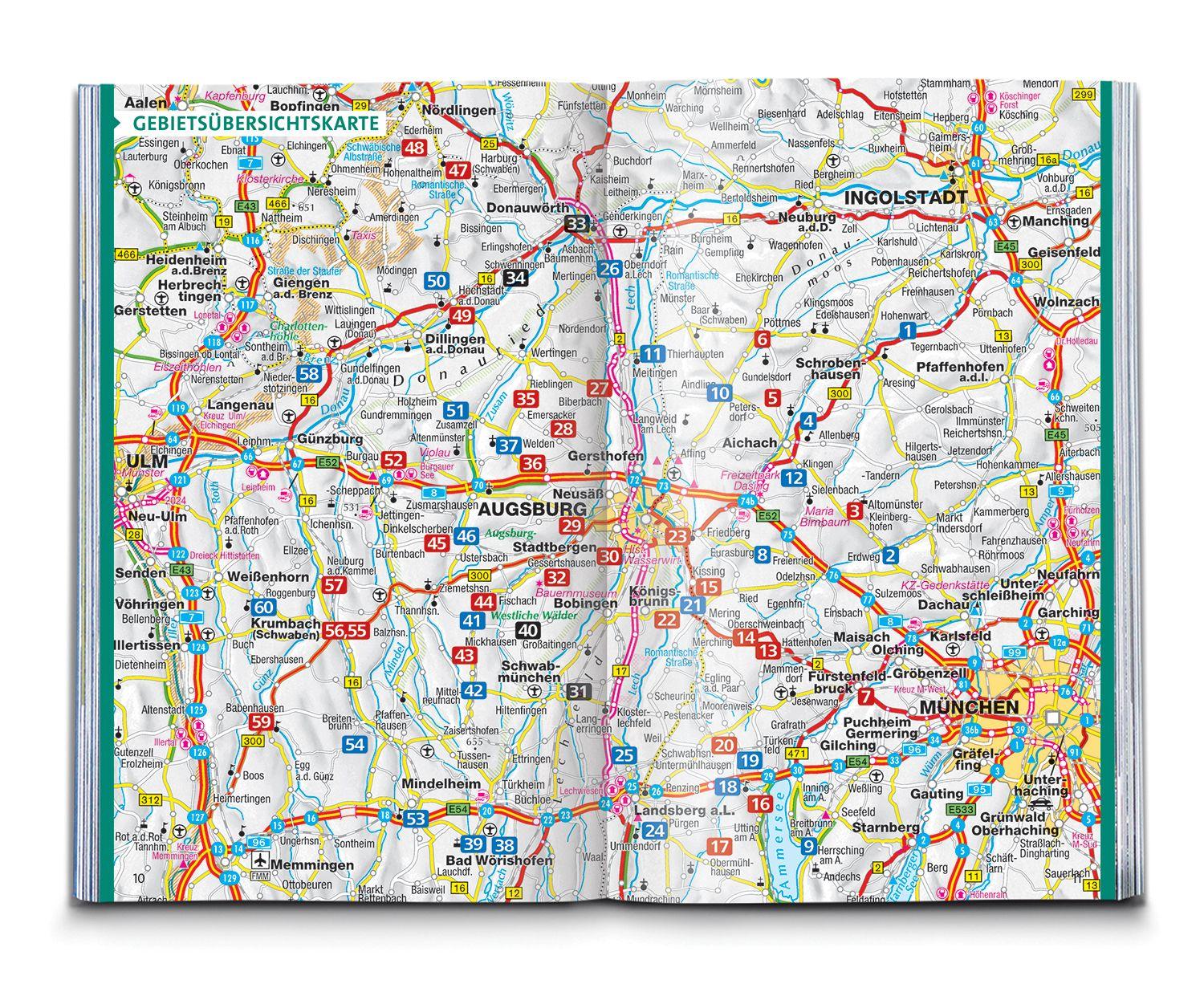Beispielinhalt (Bild) KOMPASS Wanderführer Augsburg mit Westlichen Wäldern, Wittelsbacher Land und Ammersee, 60 Touren mit Extra-Tourenkarte